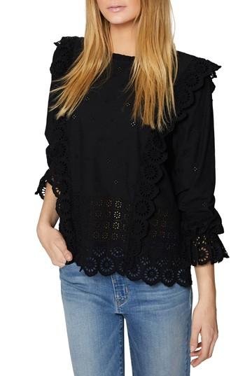 Women's Sanctuary Samantha Eyelet Blouse - Black