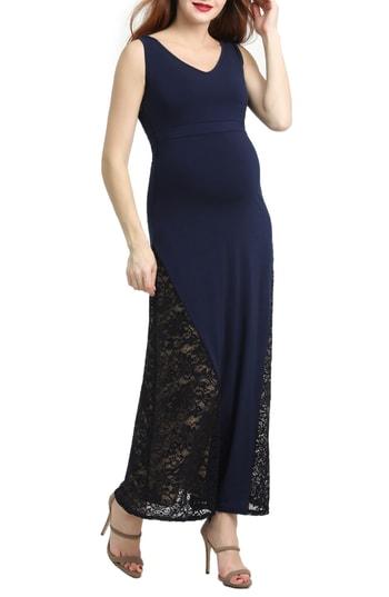 Women's Kimi And Kai Elizabeth Lace Maternity Maxi Dress - Blue