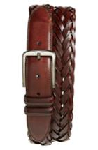 Men's Magnanni Woven Leather Belt - Mid-brown
