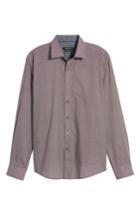 Men's Bugatchi Trim Fit Print Sport Shirt, Size - Red
