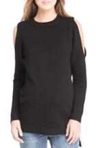 Women's Lilac Clothing Cold Shoulder Maternity Sweater - Black