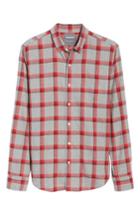 Men's Bonobos Slim Fit Brushed Check Sport Shirt, Size - Grey