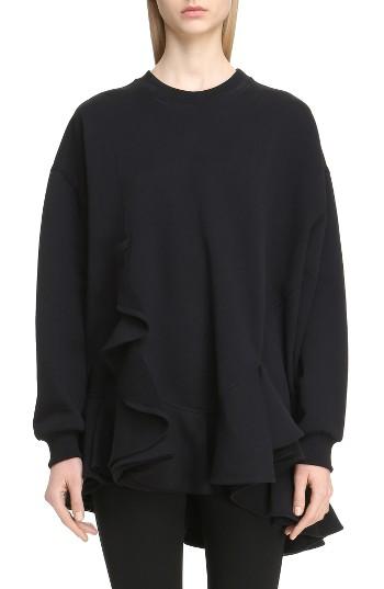 Women's Givenchy Ruffle Tunic Sweatshirt - Black