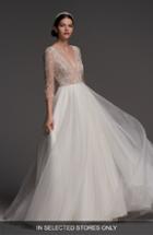 Women's Watters Luxembourg Strapless Lace & Organza Ballgown, Size - Ivory
