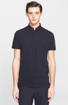 Men's The Kooples Sport Pipe-trimmed Band Collar Pique Polo