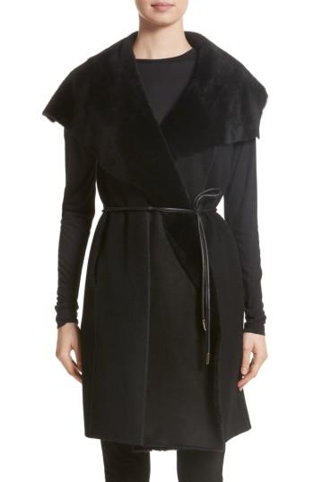 Women's Lafayette 148 New York Divya Reversible Vest With Genuine Shearling Trim