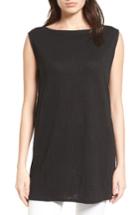Women's Eileen Fisher Organic Linen Tunic, Size - Black