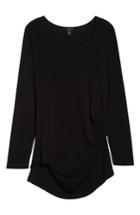 Petite Women's Halogen Ruched Top, Size P - Black