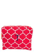 Cathy's Concepts Monogram Cosmetics Bag, Size - Coral