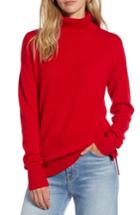 Women's Halogen Cashmere Turtleneck Sweater - Red