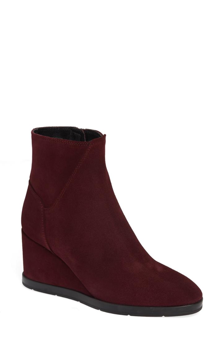 Women's Aquatalia Judy Weatherproof Wedge Bootie .5 M - Red