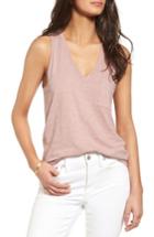 Women's Madewell Whisper Cotton V-neck Tank - Pink