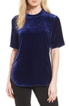 Women's Eileen Fisher High Neck Velvet Top - Blue