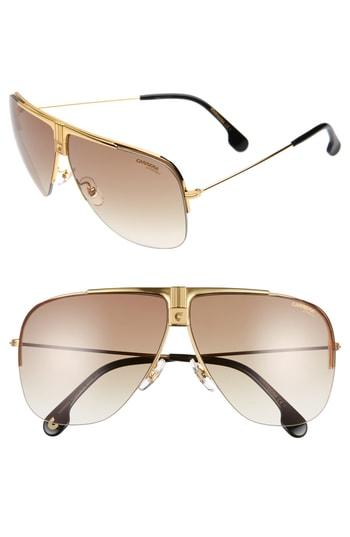 Men's Carrera Eyewear 64mm Metal Aviator Sunglasses - Yellow Gold