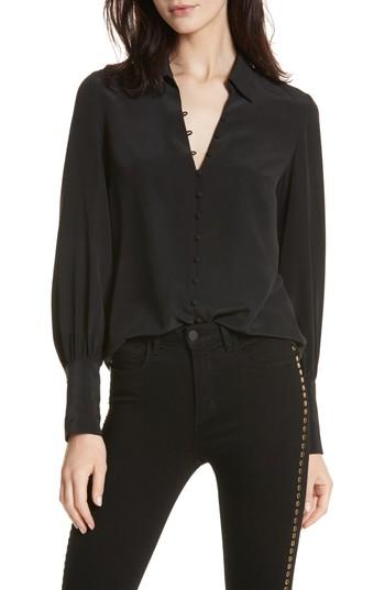 Women's L'agence Naomi Silk Blouse - Black