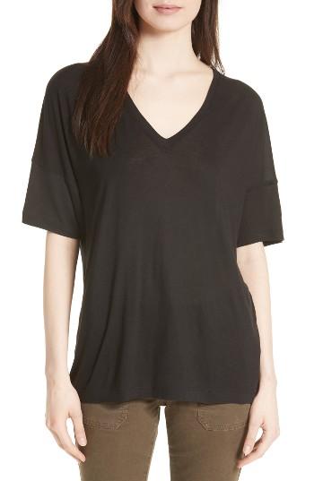 Women's Vince Drop Shoulder V-neck Tee - Black