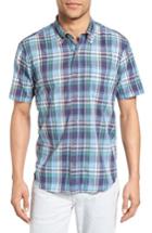 Men's Tailor Vintage Crinkle Plaid Sport Shirt, Size - Blue