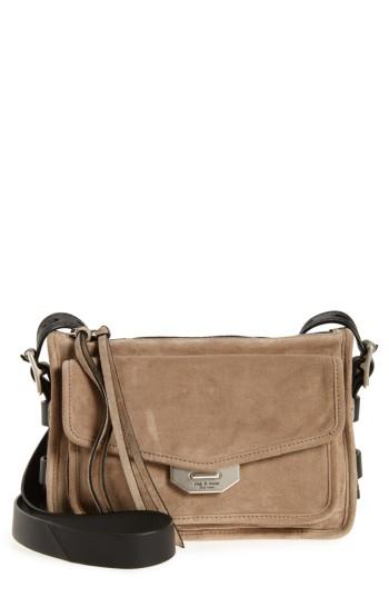 Rag & Bone Small Bomber Leather Crossbody Bag - Grey