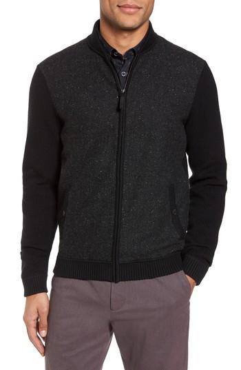 Men's Ted Baker London Herringbone Bomber Jacket (s) - Black
