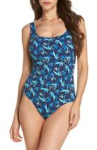 Women's Tommy Bahama Tropical Swirl Reversible One-piece Swimsuit - Blue