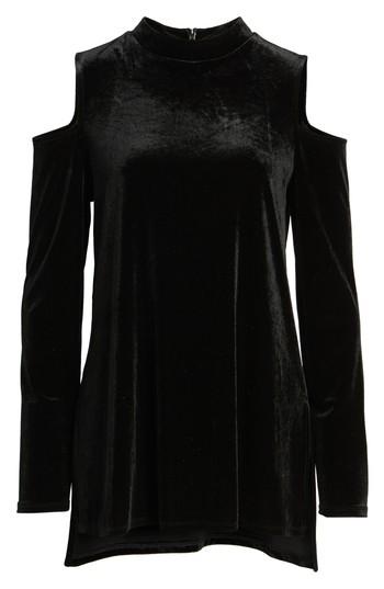 Women's Halogen Velvet Cold Shoulder Top, Size - Black