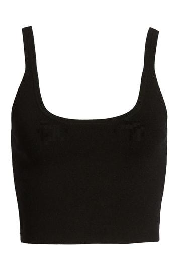Women's Leith Fitted Crop Top, Size - Black