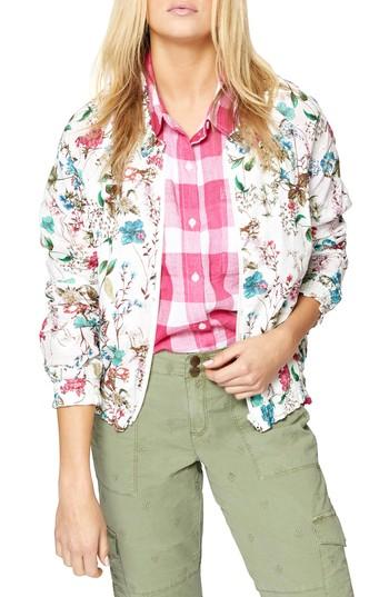 Women's Sanctuary In Bloom Eyelet Bomber Jacket - White