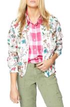 Women's Sanctuary In Bloom Eyelet Bomber Jacket - White
