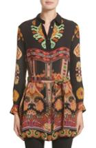 Women's Etro Suzani Print Silk Tunic Us / 46 It - Black