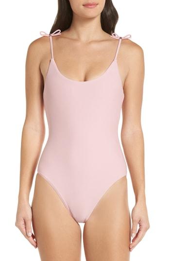 Women's Ted Baker London Ottino Velvet One-piece Swimsuit - Pink