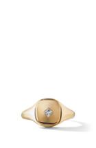 Women's David Yurman Cable Collectibles Mini Pinky Ring In 18k Gold With Princess Cut Diamond
