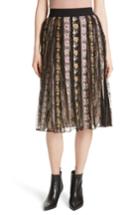 Women's Alice + Olivia Birdie Flower Embroidered Skirt - Black