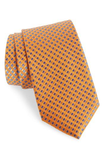 Men's Nordstrom Men's Shop Nathan Neat Silk Tie, Size - Orange
