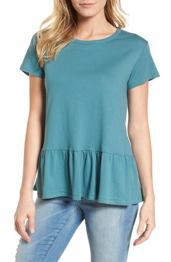 Women's Caslon Peplum Tee, Size - Blue/green
