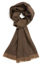 Men's Polo Ralph Lauren Wool Fringe Scarf, Size - Brown