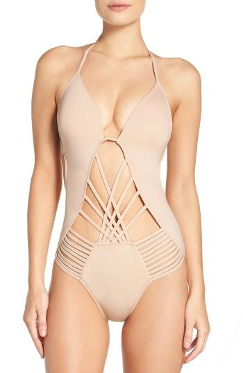 Women's Kenneth Cole New York Push-up One-piece Swimsuit - Beige