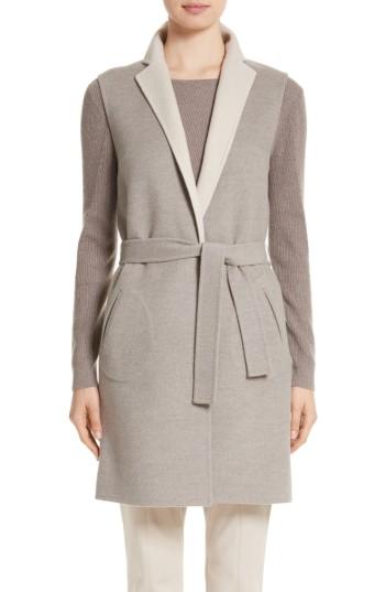 Women's St. John Collection Double Face Reversible Vest, Size - Grey