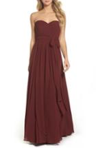 Women's Jenny Yoo Mira Convertible Strapless Chiffon Gown - Burgundy