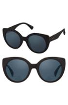 Women's Perverse Feline Round Cat Eye Sunglasses - Black/ Black