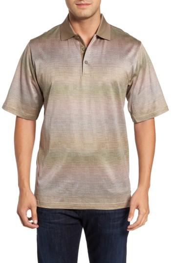 Men's Bugatchi Classic Fit Ombre Jacquard Polo - Beige