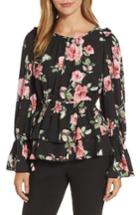 Women's Halogen Floral Ruffle Blouse