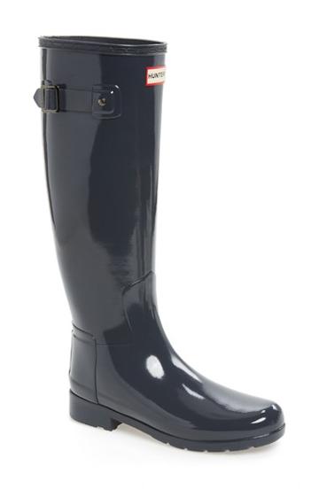 Women's Hunter 'original Refined' High Gloss Rain Boot M - Grey