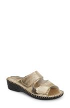 Women's David Tate Flex Slide Sandal M - Metallic