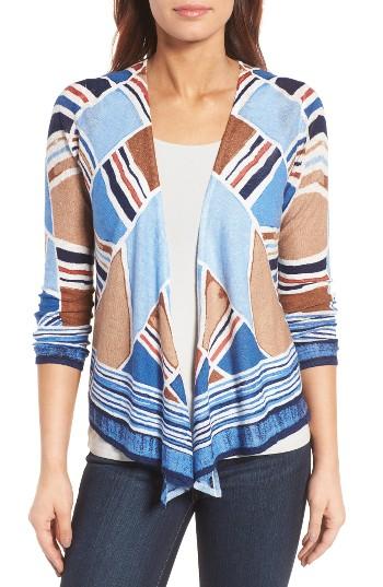 Women's Nic+zoe Seaglass Linen Blend Convertible Cardigan