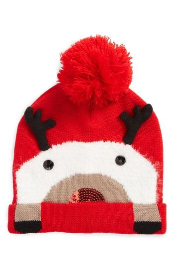 Women's Collection Xiix Dasher Reindeer Beanie - Red