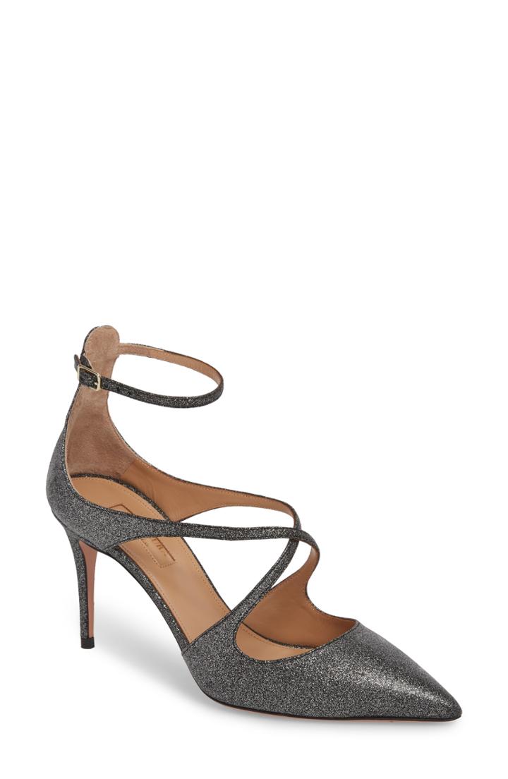 Women's Aquazzura Viviana Strappy Pointy Toe Pump .5us / 35.5eu - Black
