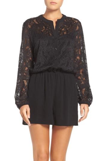 Women's Fraiche By J Blouson Romper - Black