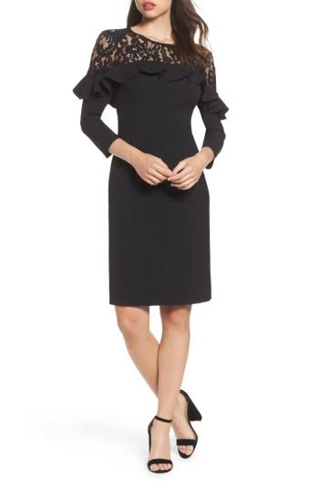 Women's Eliza J Lace Yoke Sheath Dress