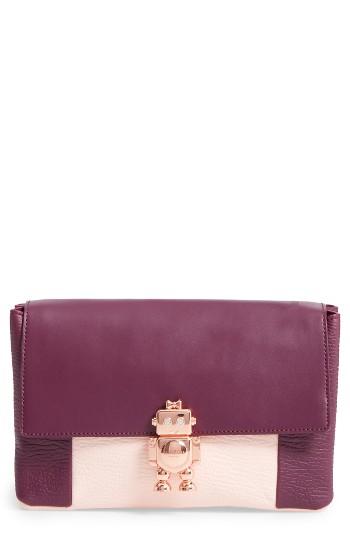 Ted Baker London Jemms Leather Crossbody Bag - Purple