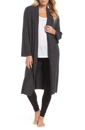 Women's Barefoot Dreams Cozychic(tm) Lite Cross Creek Long Cardigan /x-large - Grey
